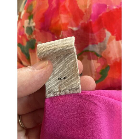 Soft Surroundings Womens Maxi Dress Sz Medium Chiffon Watercolor Floral Feminine - Picture 10 of 10